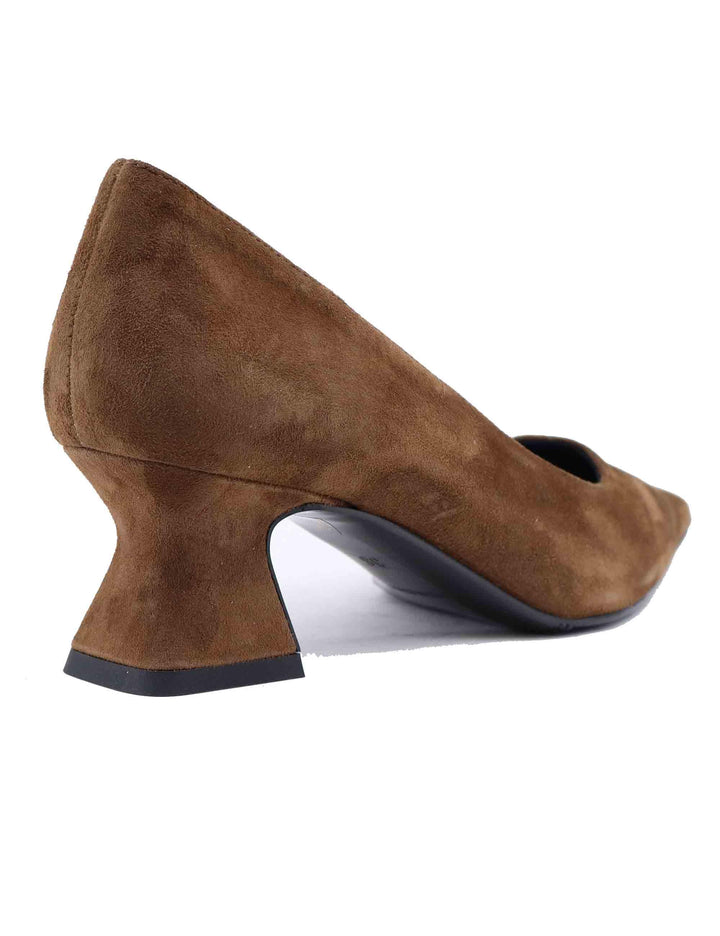 Decollete donna in camoscio marrone tacco basso SP1044 014 Spatarella 