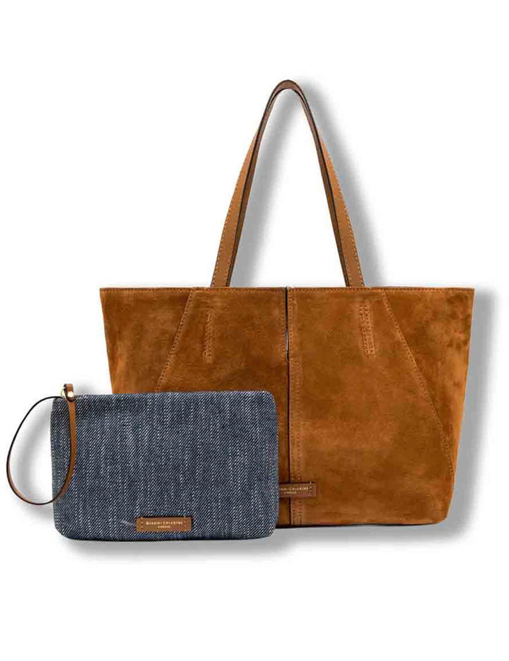 Borse donna Shopper Maya in camsocio camel con doppi manici BS12175 CM-FRSH 1478 Gianni Chiarini 