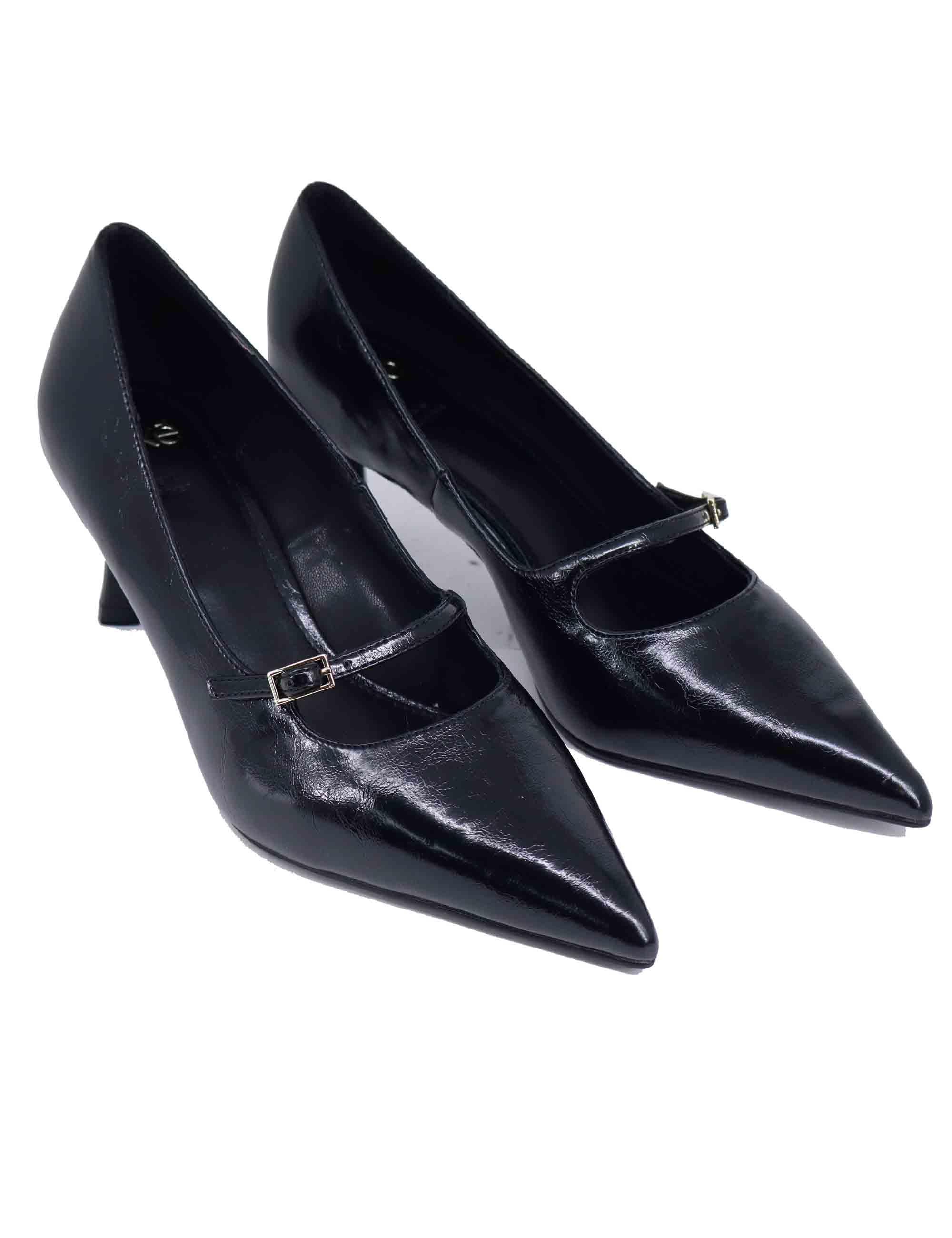 Decollete donna in eco pelle nero tacco alto T17002104 G15 Exe 