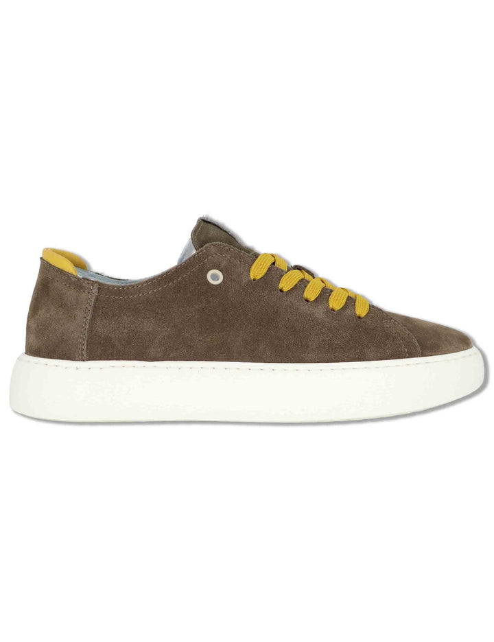 Sneakers uomo in camoscio taupe con suola alta ultra leggera SPLU8020-U 028 Spatarella 