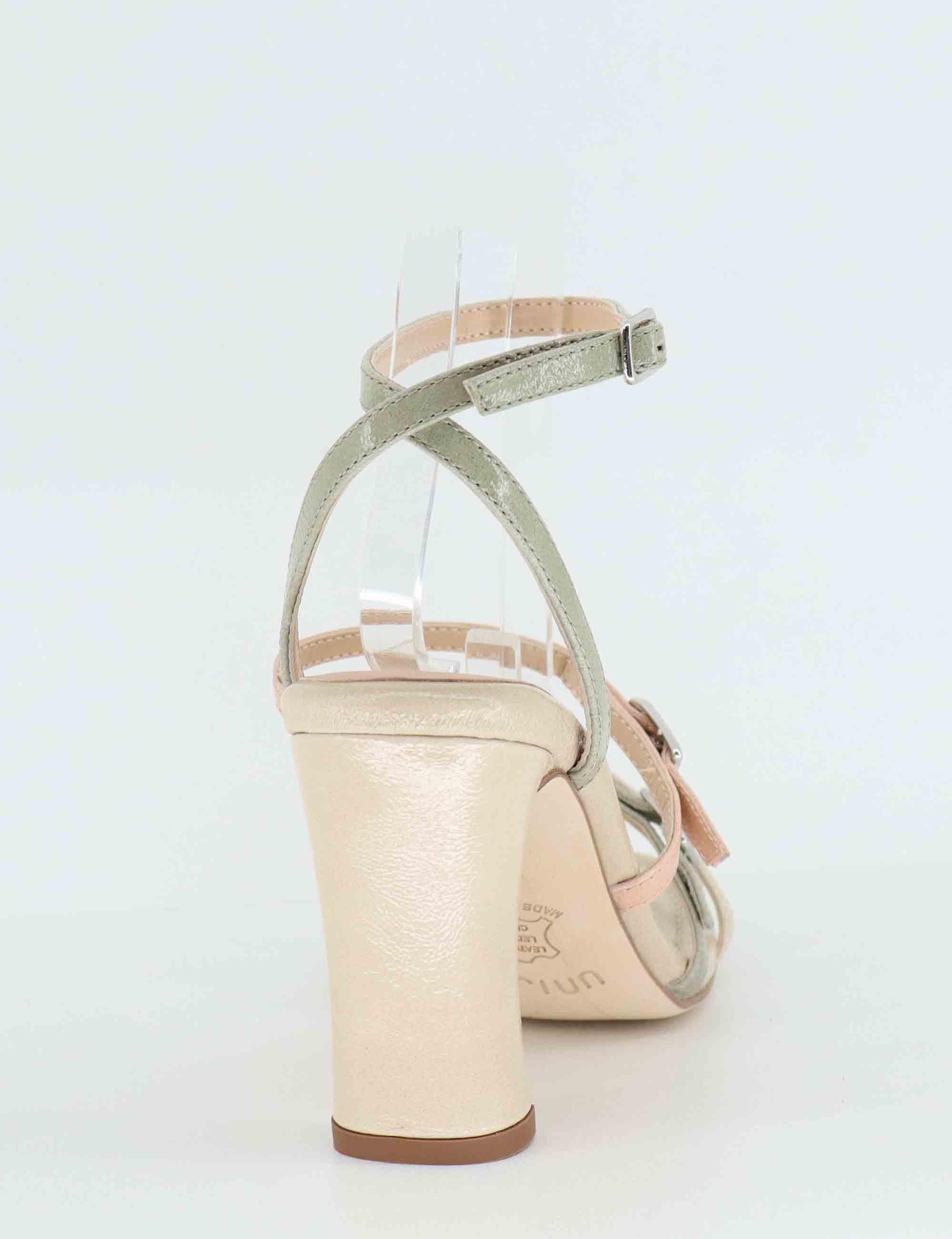 Sandali donna in pelle nude tacco alto con cinturino alla caviglia SILVY GIA_MULTI SKIN Unisa 