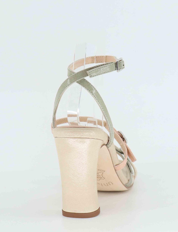Sandali donna in pelle nude tacco alto con cinturino alla caviglia SILVY GIA_MULTI SKIN Unisa 