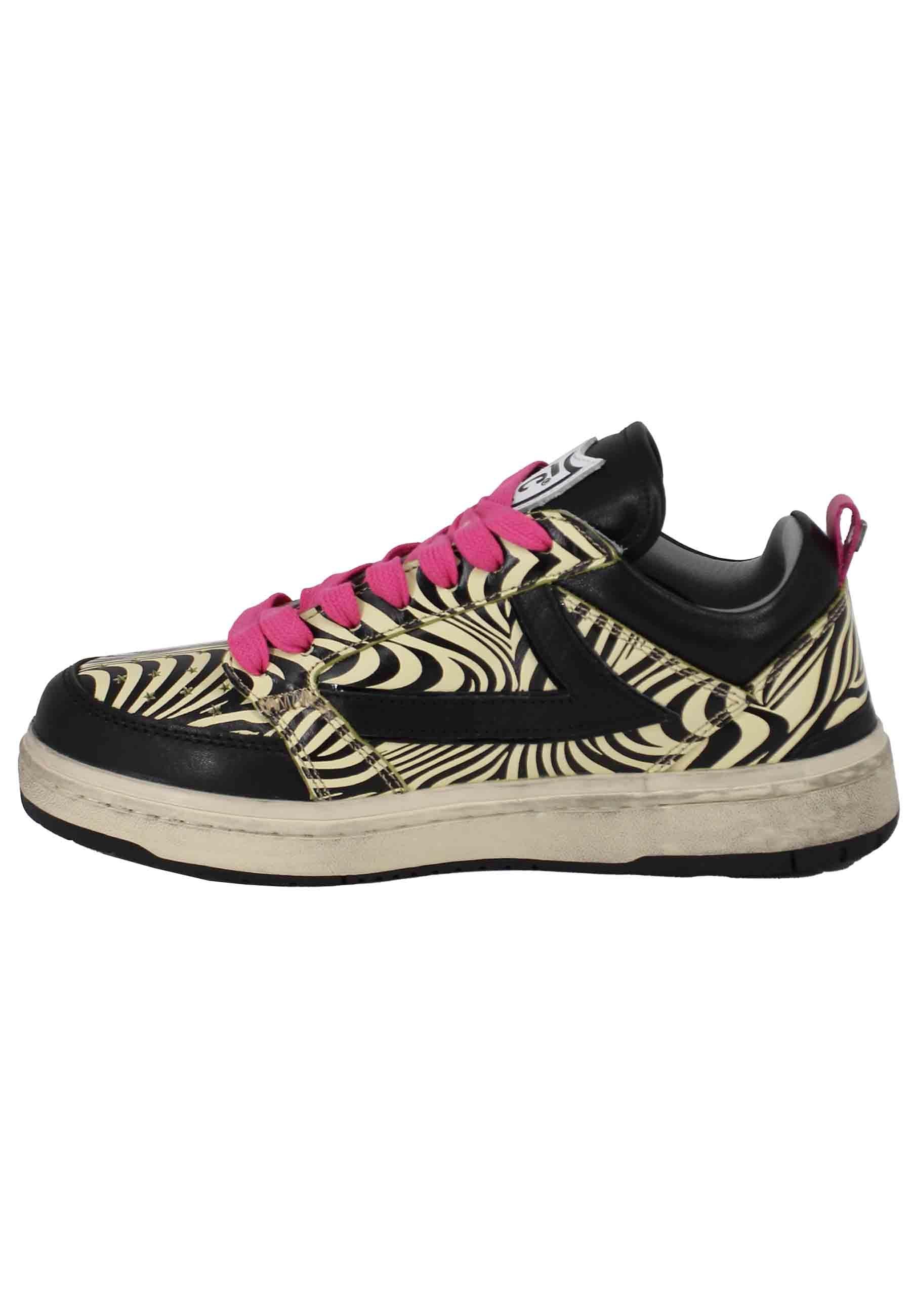 Sneakers donna Starlight Zebra in pelle animalier 23WHTSC023 900 HTC Los Angeles 