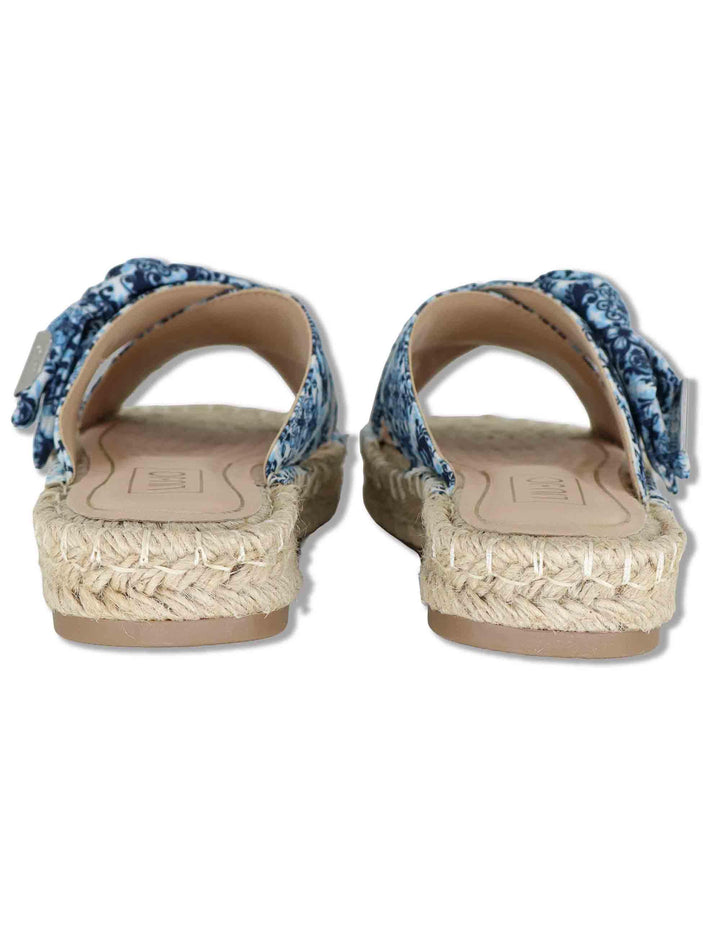 Sandali donna espadrillas in tessuto bianco a fantasia con incrocio e fiocco PAROS 03 CAPRI Liu-Jo 