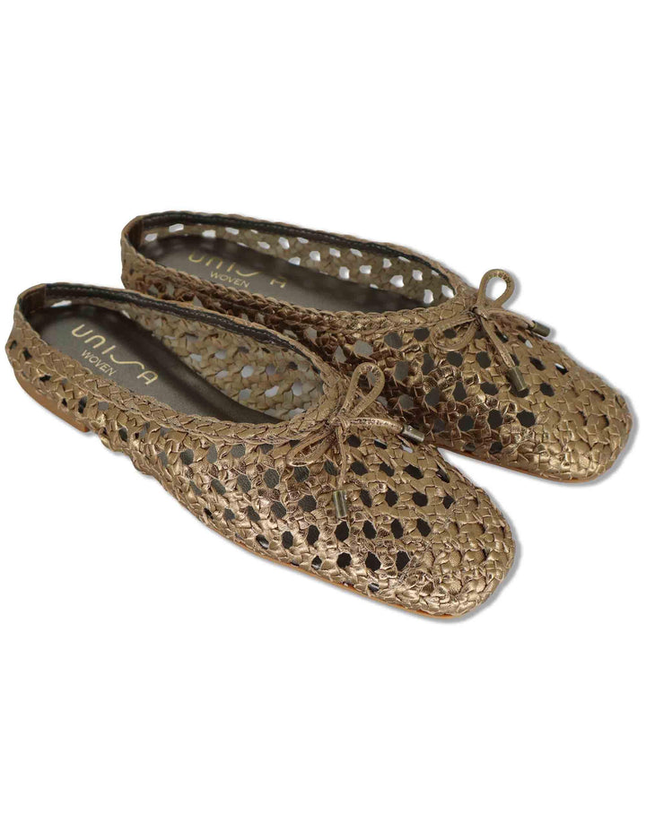 Sabot donna in pelle intrecciata taupe con tacco basso e punta tonda BAELO SHF MUMM Unisa 