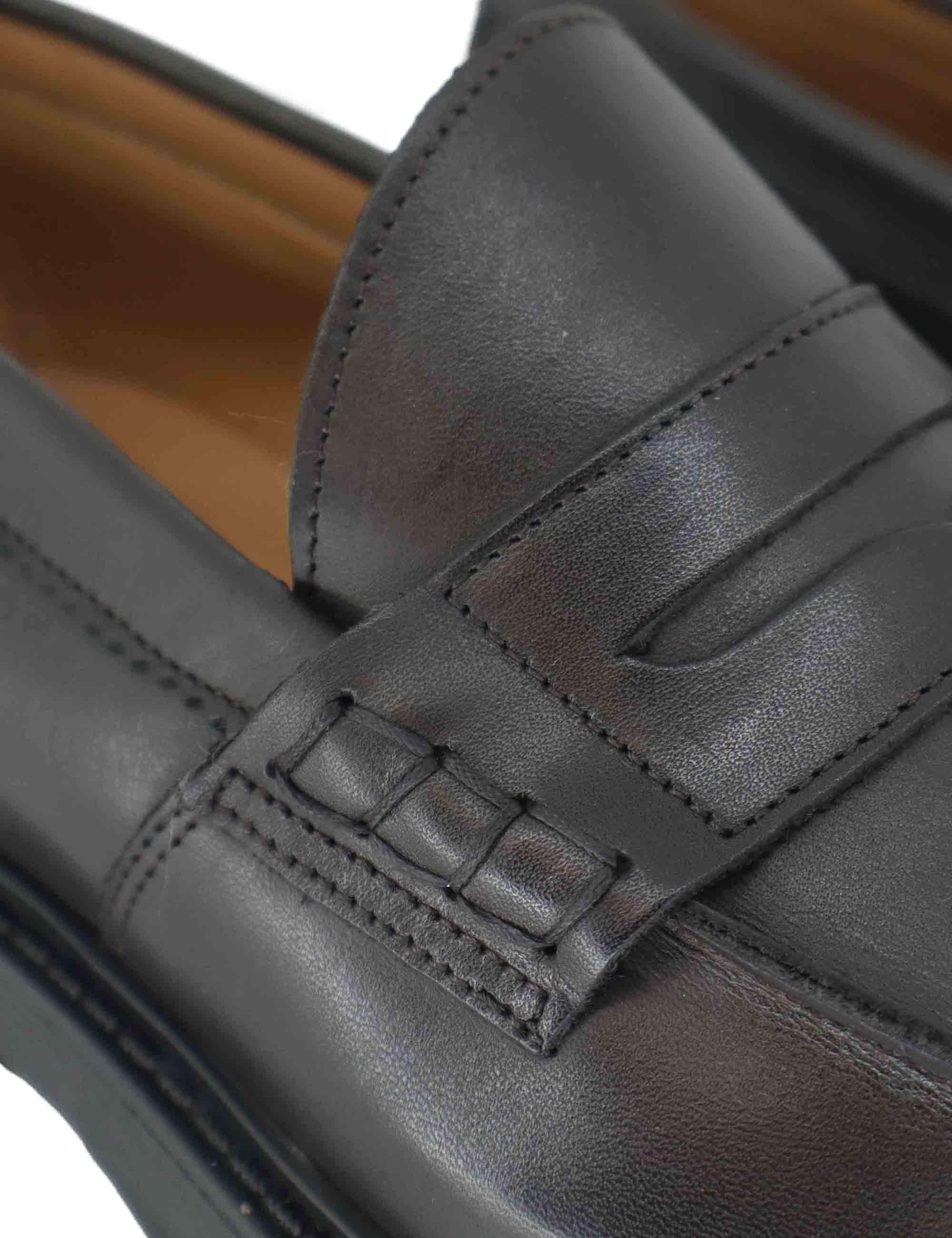 Mocassini uomo in pelle marrone con suola in gomma SP030 014 Spatarella 