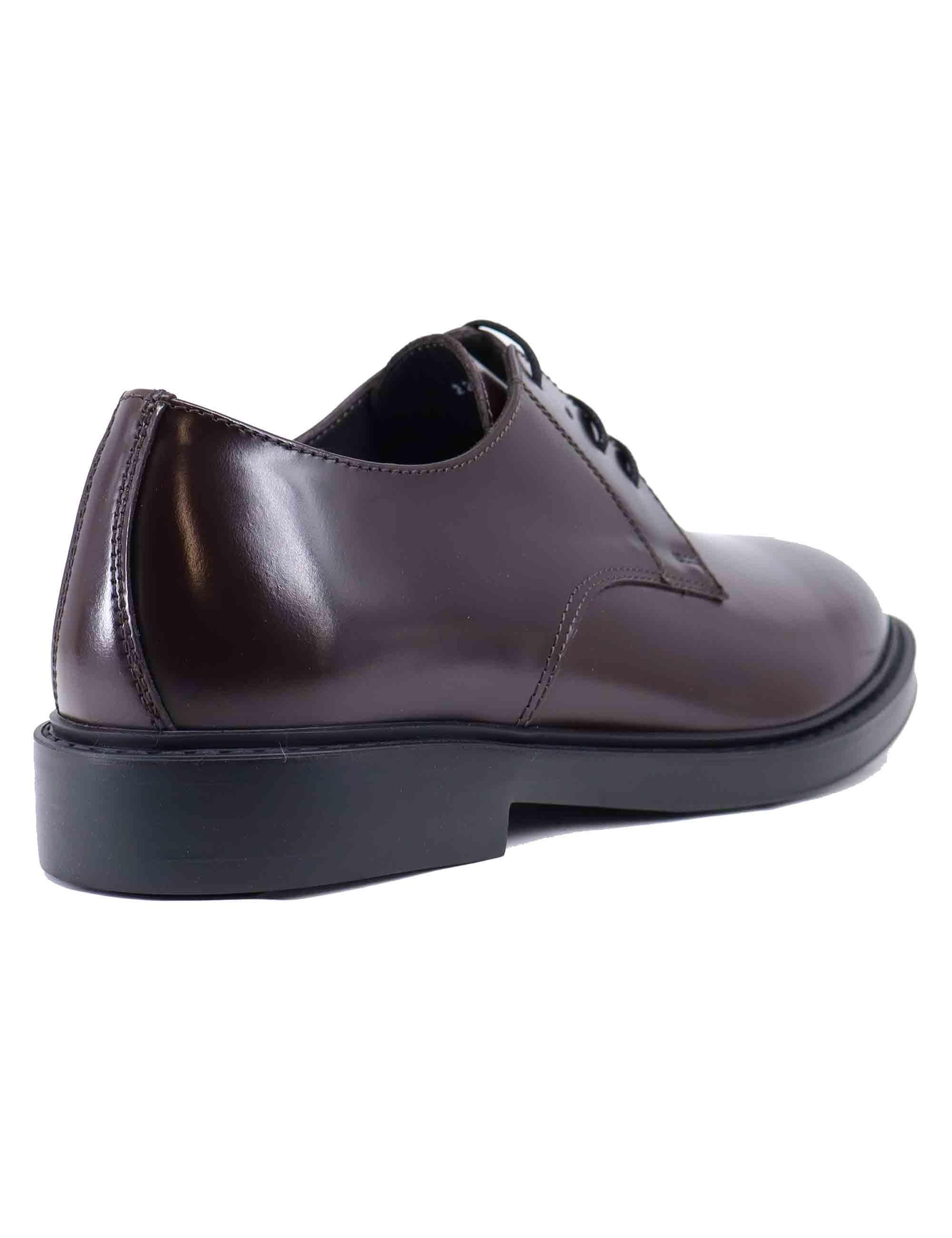 Stringate uomo in pelle lucida testa di moro 22938 D-VP1M Antica Cuoieria 