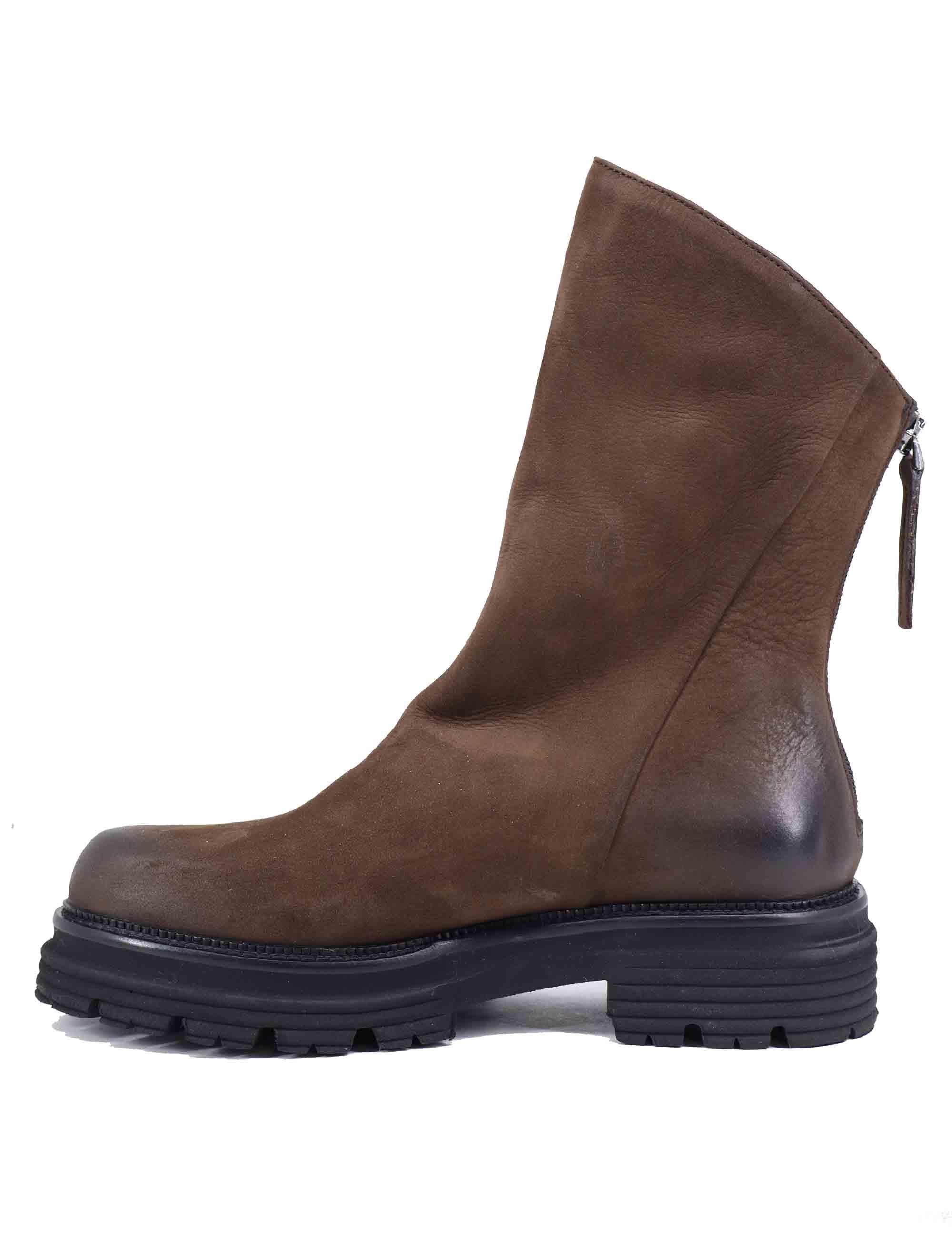 Stivaletti donna in pelle marrone con zip posteriore SP3270 014 Spatarella 