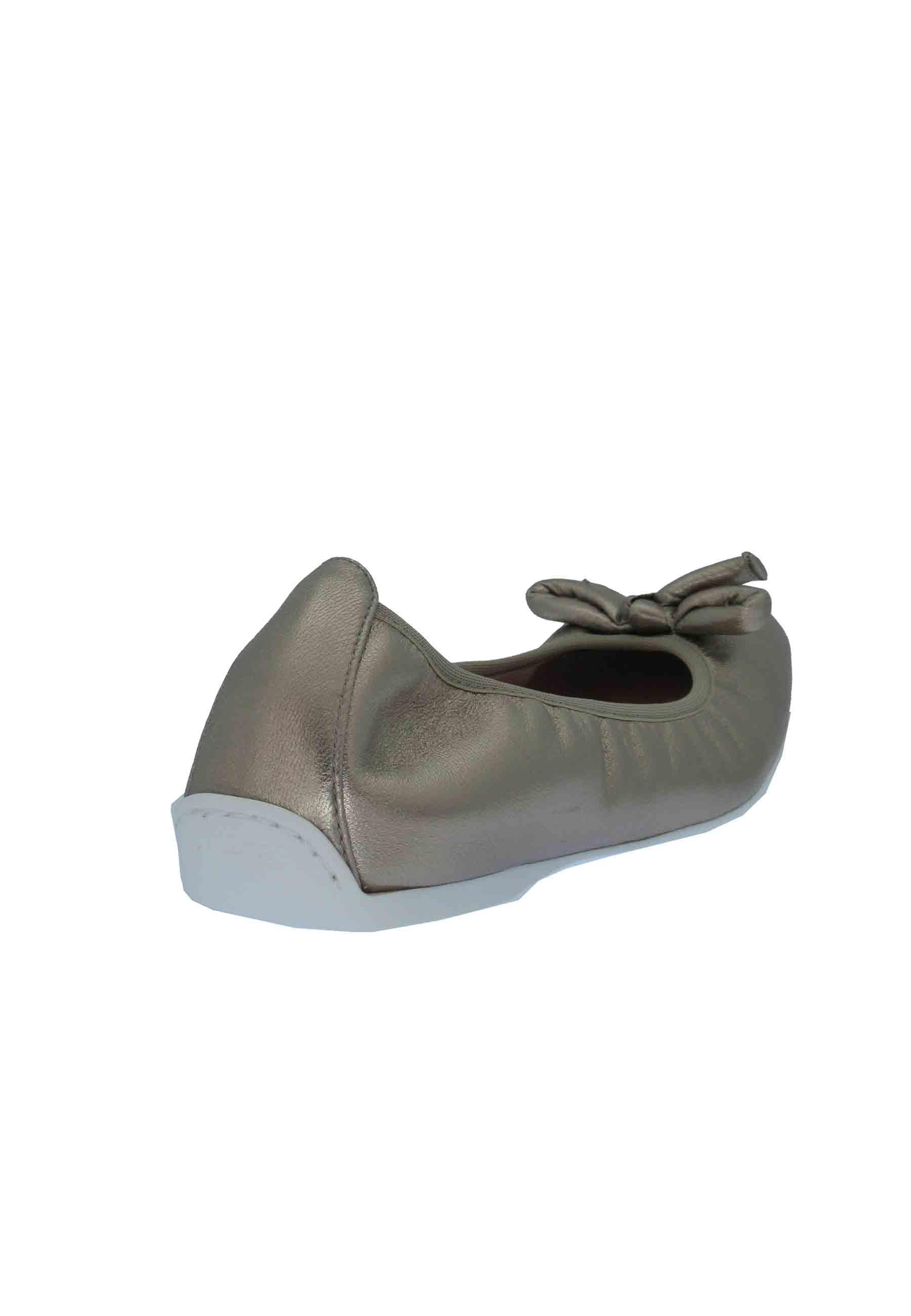 Ballerine donna Aleda in pelle bronzo e fondo basso in gomma ALEDA 7000 Unisa 