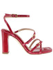 SILVY GIA_CRANBERRY Women's Burgundy Leather High Heel Ankle Strap Sandals