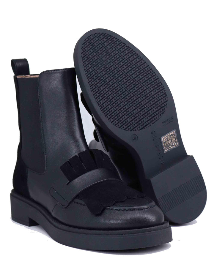 Stivaletti beatles donna in pelle e camoscio nero HI243613 C008 Hispanitas 