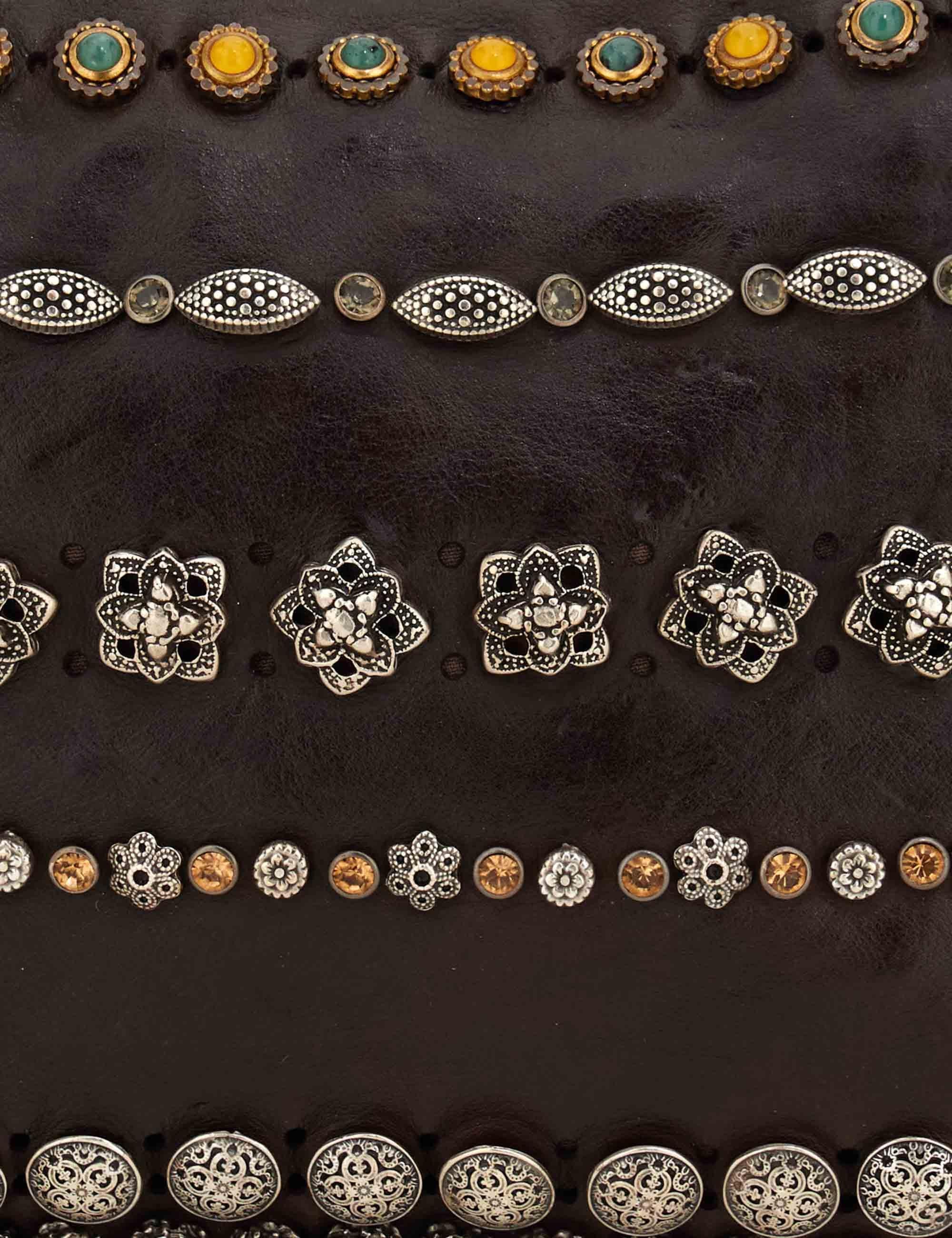 Borse donna Asteria in pelle marrone con borchie e strass C044400ND X2983 C1501 Campomaggi 