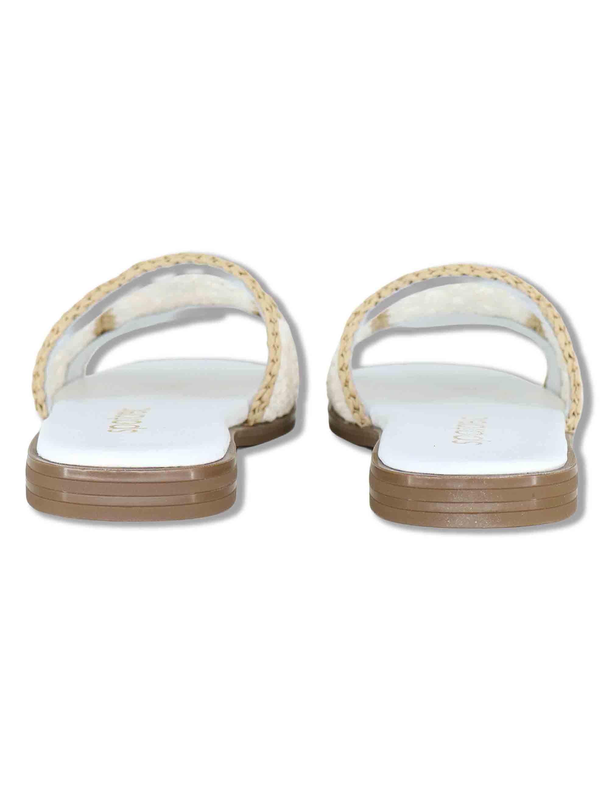Sandali bassi donna in rafia naturale bianca con suola in gomma SP261579 100 Spatarella 