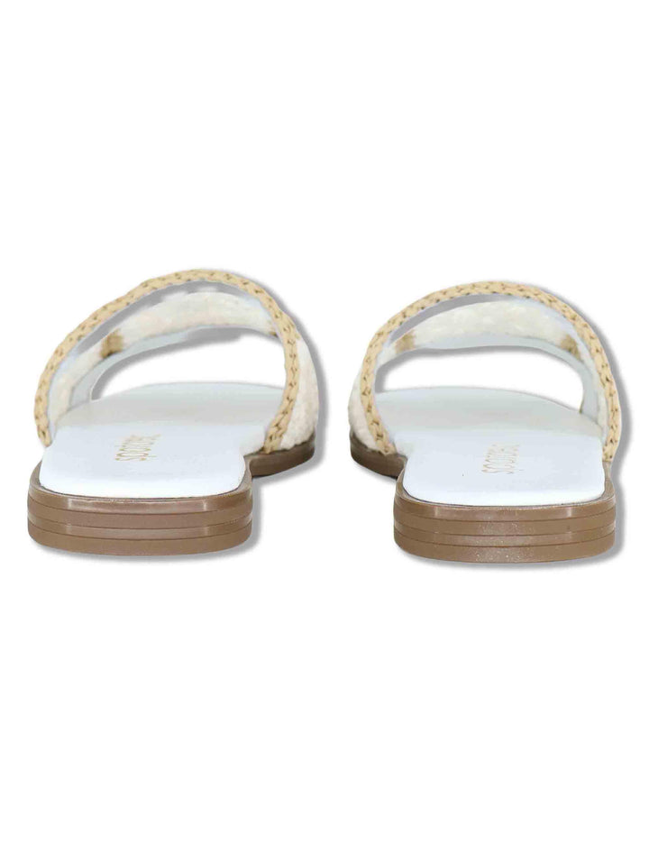 Sandali bassi donna in rafia naturale bianca con suola in gomma SP261579 100 Spatarella 