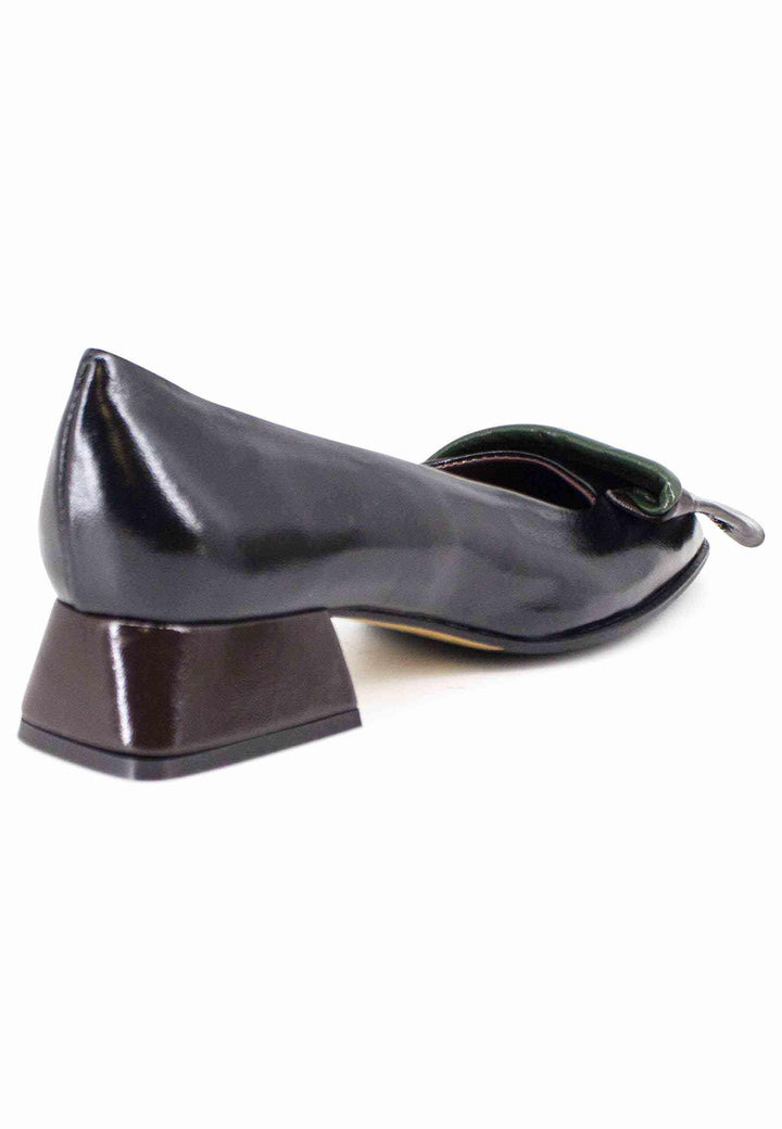 Decollete donna in pelle nero tacco basso DE1703/G 7 L'Arianna 