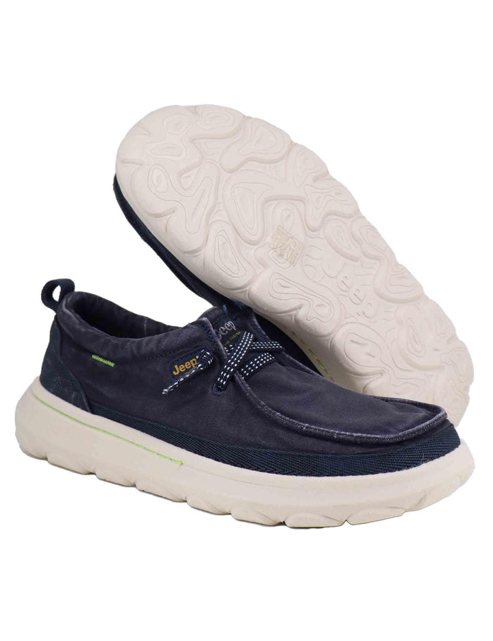 Stringate uomo Kauai wallabee in tessuto blu JM51041A 016 Jeep 