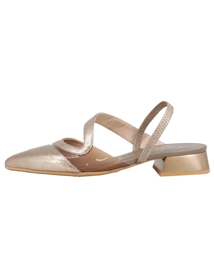 Decollete slingback donna in pelle bronzo tacco basso HV243405 C014 Hispanitas 
