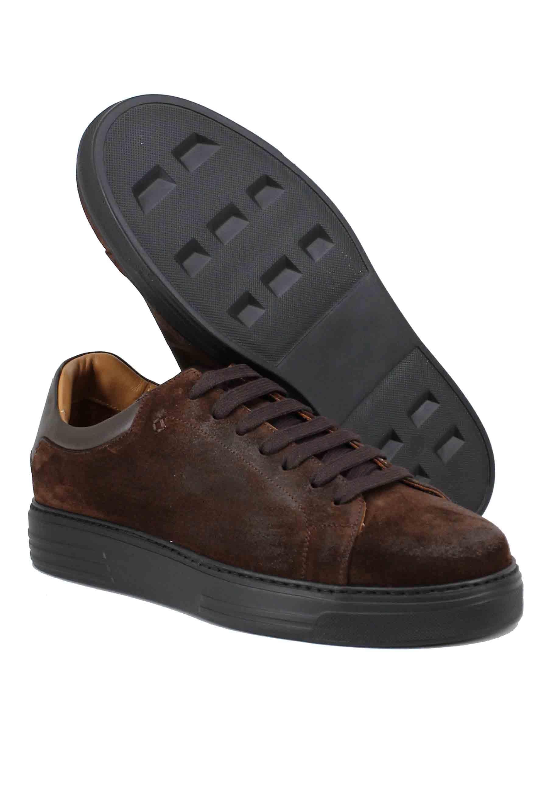 Sneakers uomo in pelle e camoscio testa di moro SON 400 013 Rogal's 