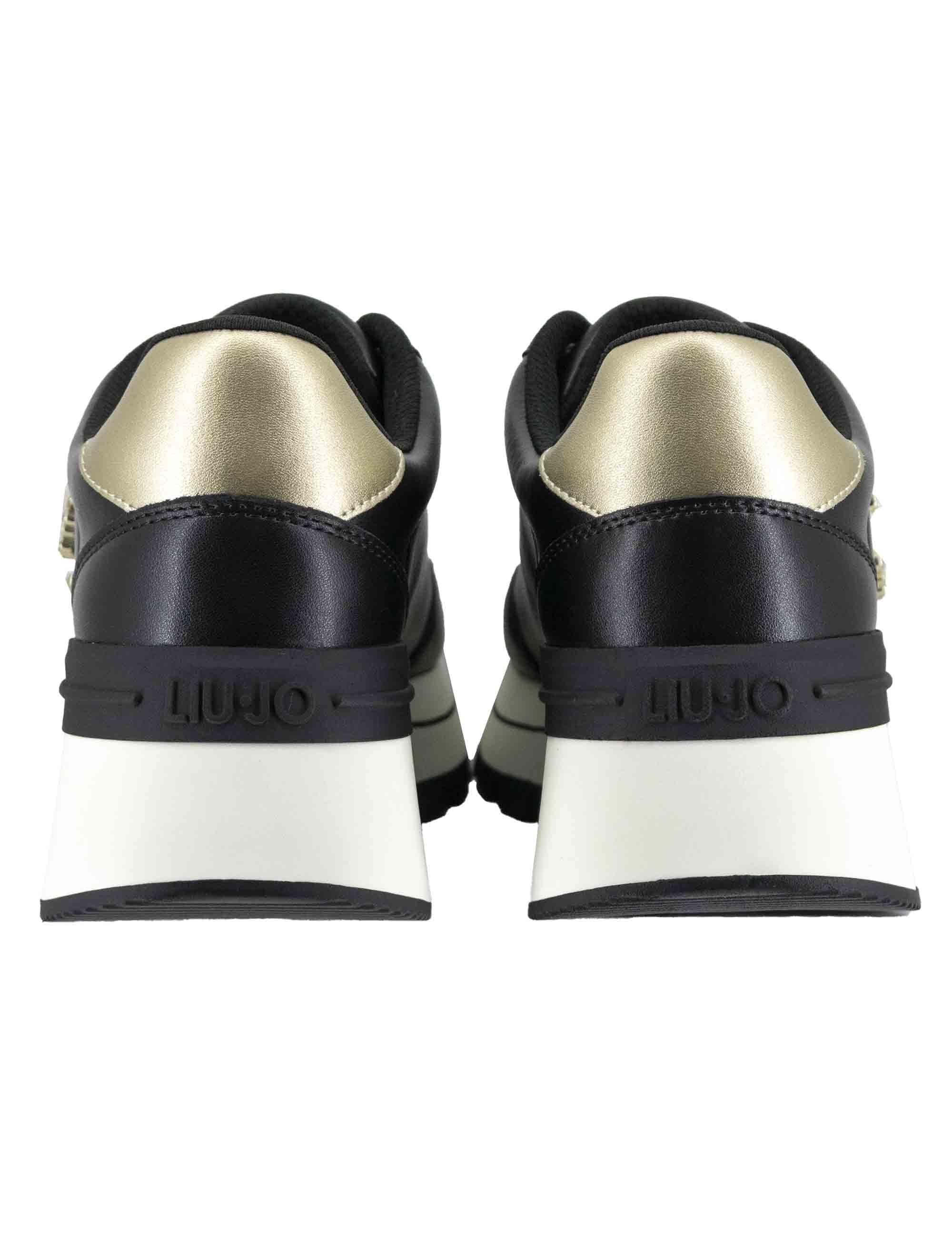 Sneakers donna Amazing 41 in pelle nera con suola in gomma alta BF5043PX026S1189 Black Liu-Jo 