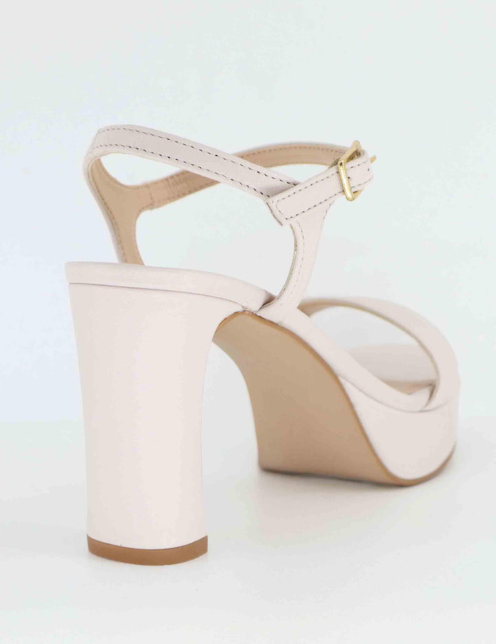 Sandali donna in pelle avorio con tacco alto e plateau OSORO NTO_IVORY Unisa 