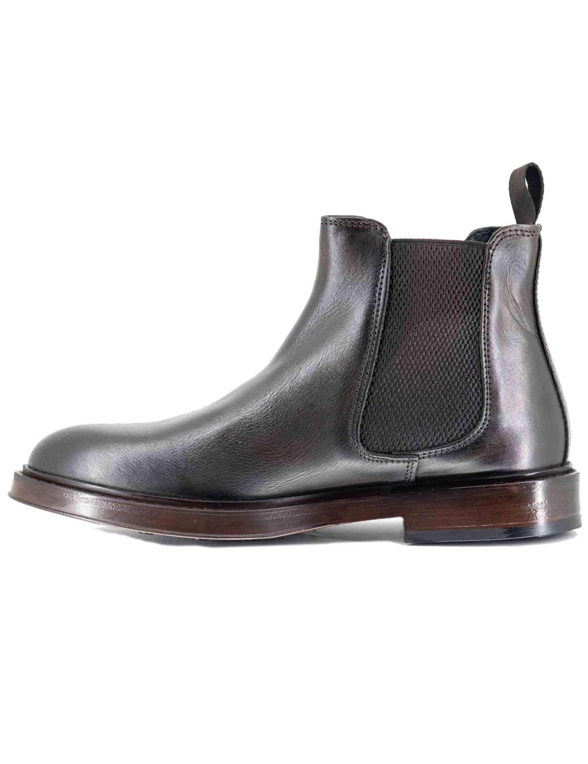 Stivaletti uomo beatles in pelle marrone con elestici in tinta e suola in gomma SP2052L 014 Spatarella 