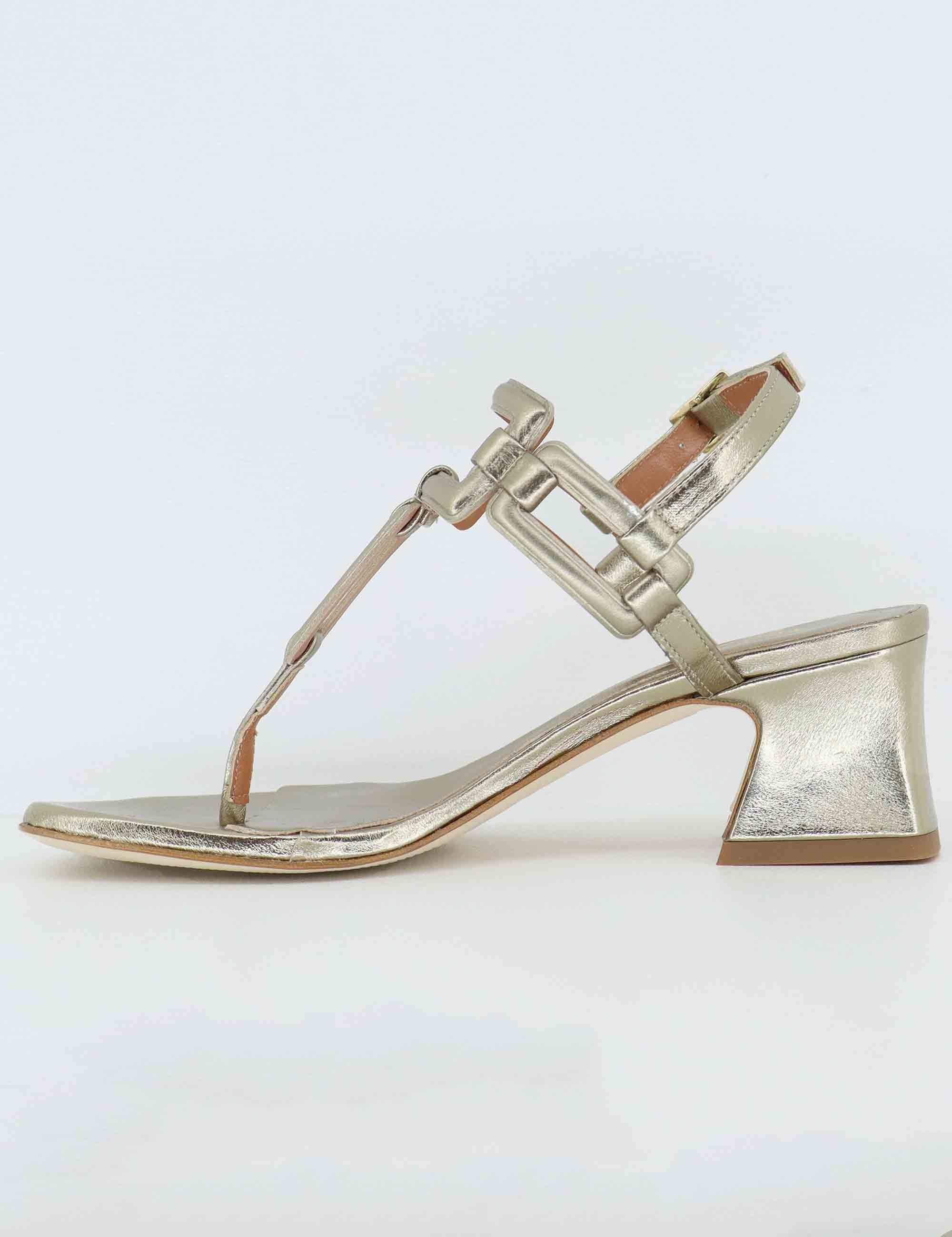 Sandali infradito donna in pelle bronzo suola in cuoio 1027 078 Tattoo 