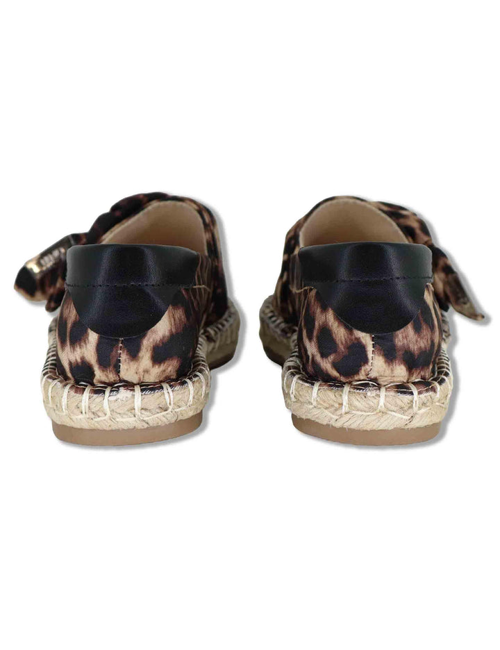 Mocassini donna in tessuto animalier con zeppa in corda e fiocco CAPRI 03 LEOPARD Liu-Jo 