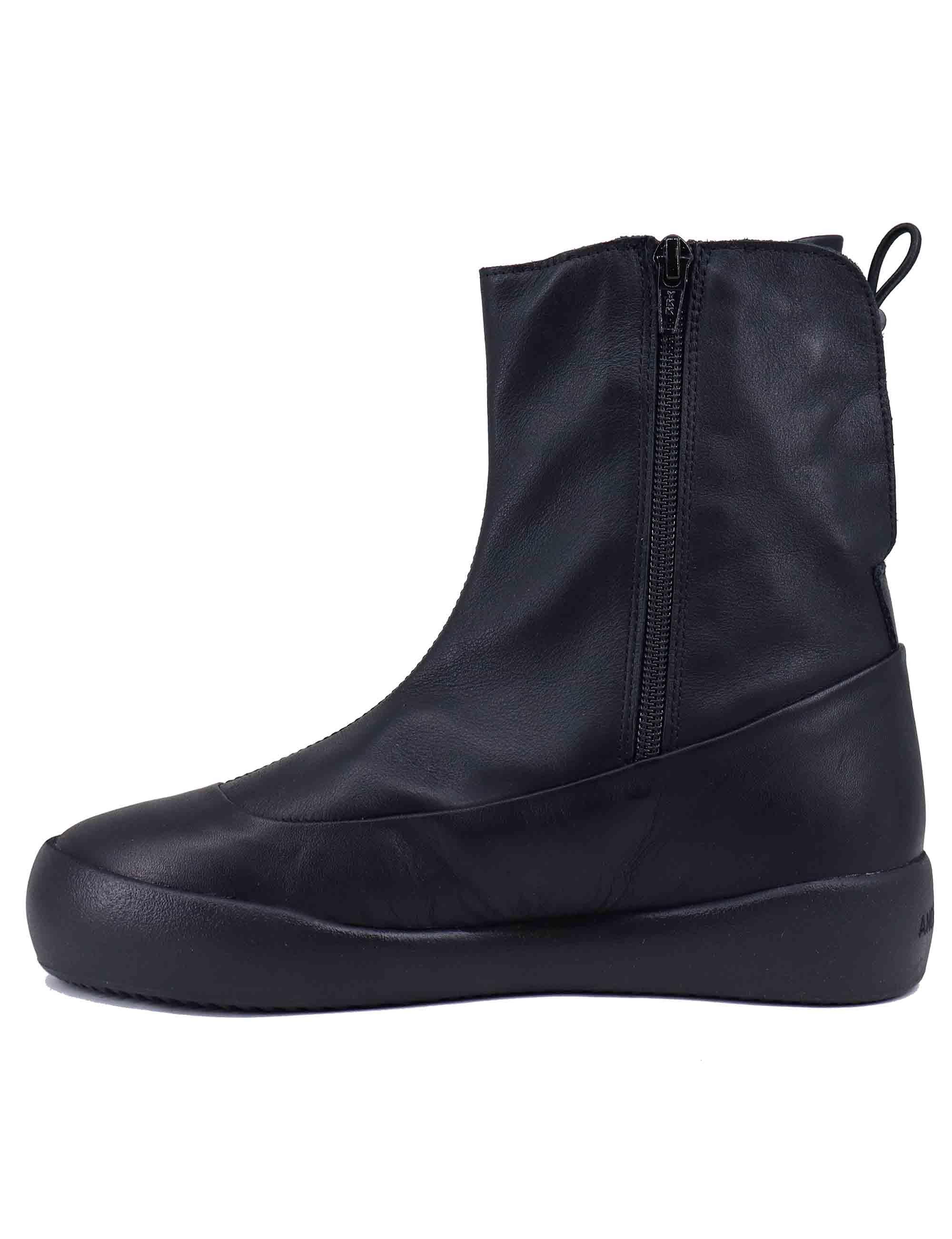 Stivaletti sneakers donna in pelle nera KEEPS 001 Andia Fora 