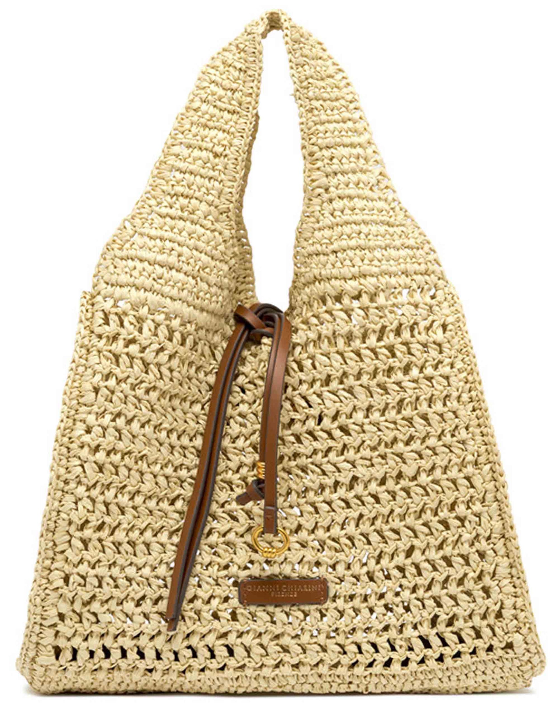Borse donna Nefeli in rafia naturale con chiusura cordoncino BS11953 COMM STR-CRCH 850 Gianni Chiarini 