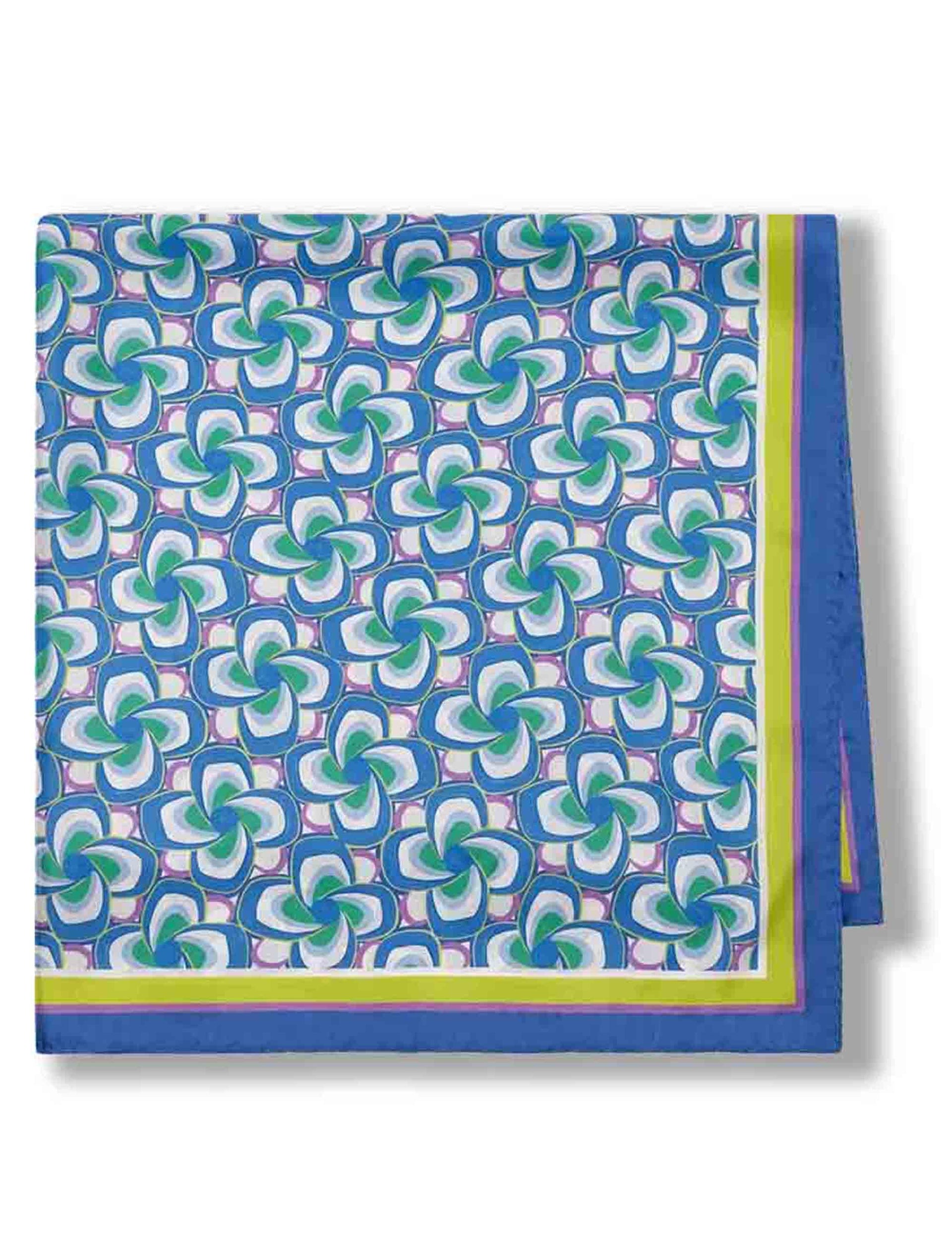 Foulard donna Collection Print in pura seta azzurra stampata a fantasia IR002331032 A8200 Maliparmi 