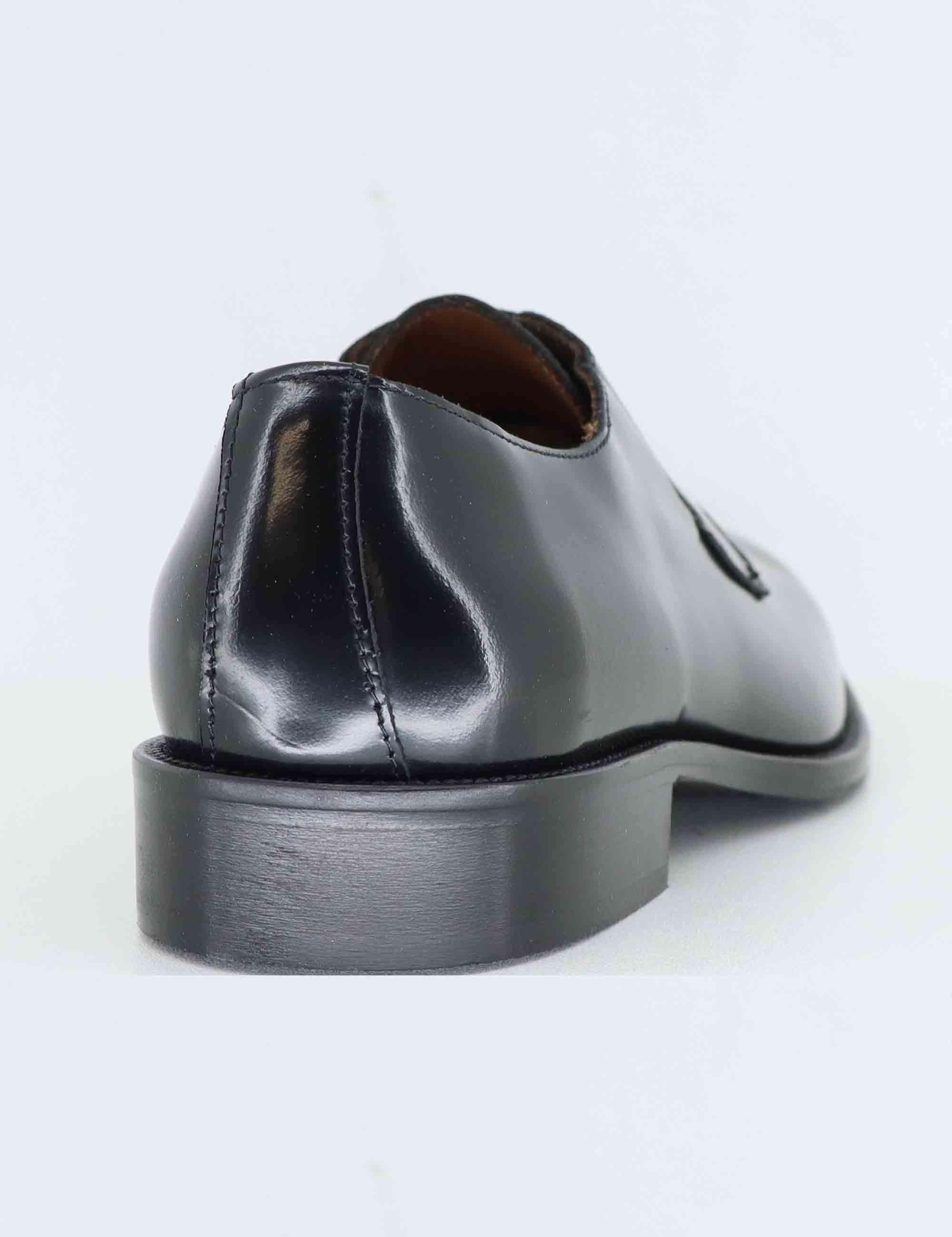 Stringate uomo in pelle nera con suola in cuoio OXFORD 6 001 Rogal's 