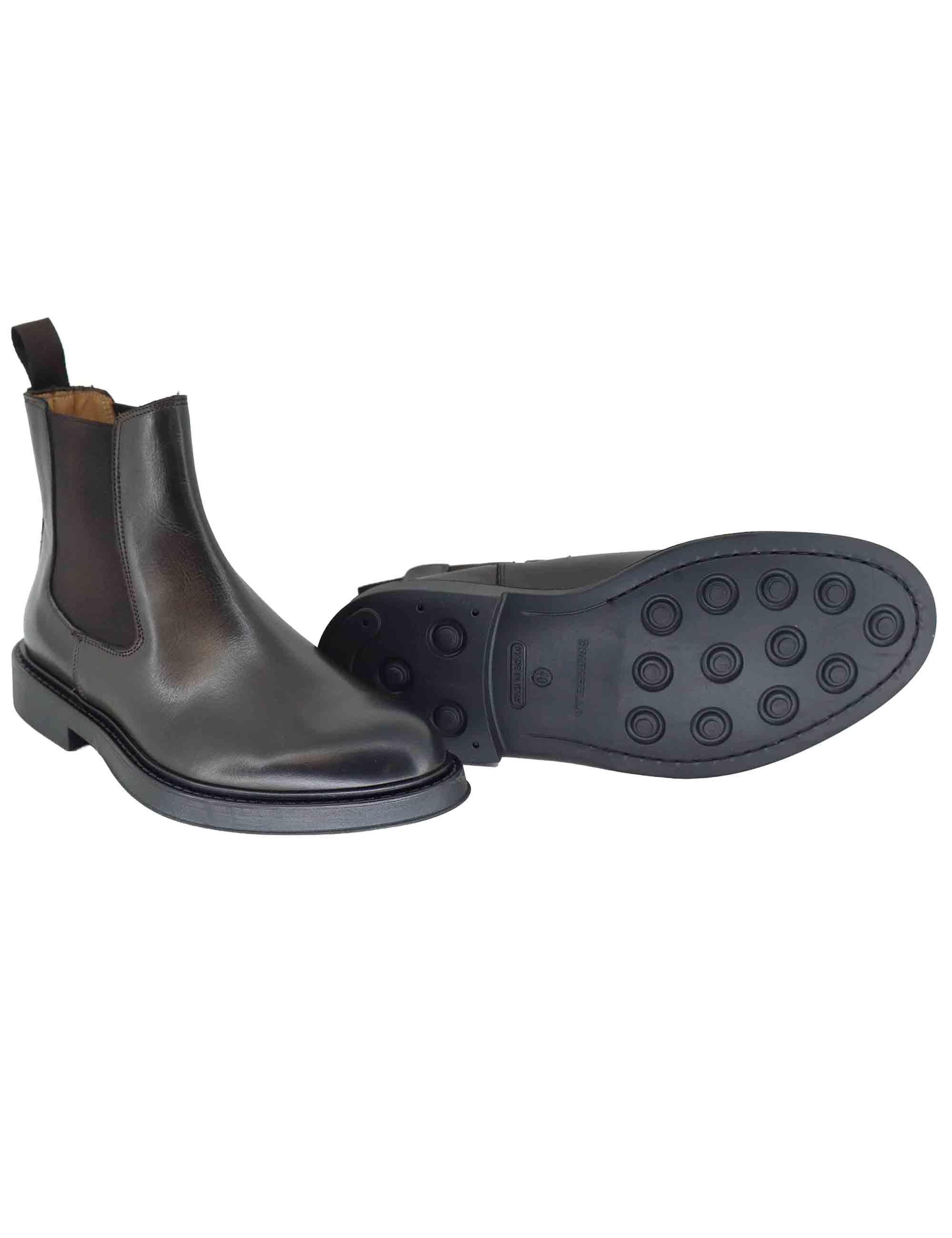 Stivaletti uomo in pelle marrone con suola in gomma SP2320 014 Spatarella 