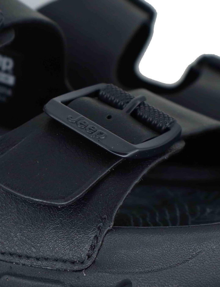 Sandali uomo Dayrona in eco pelle nera con fasce regolabili e cinturino posteriore JM61121A 062 Jeep 