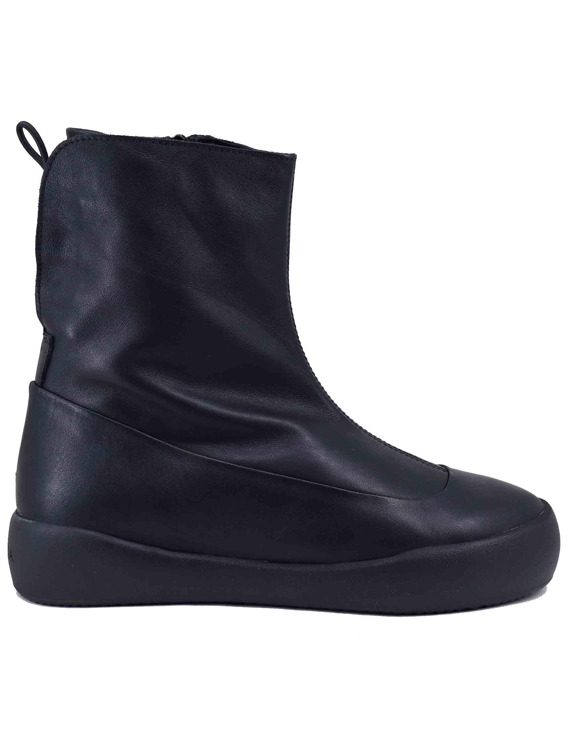 Stivaletti sneakers donna in pelle nera KEEPS 001 Andia Fora 