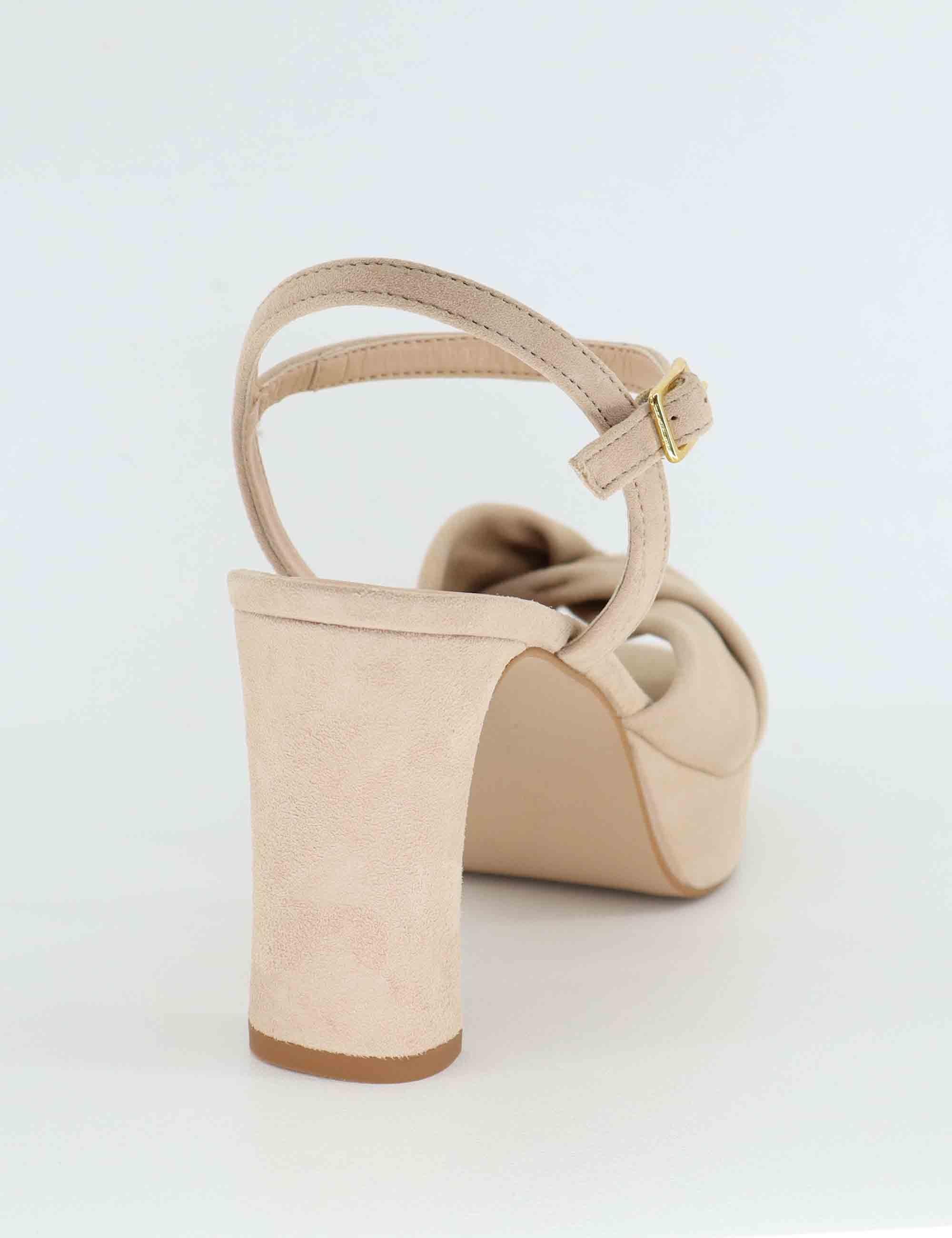 Sandali donna in camoscio nude tacco alto e plateau ONOA KS_SKIN Unisa 