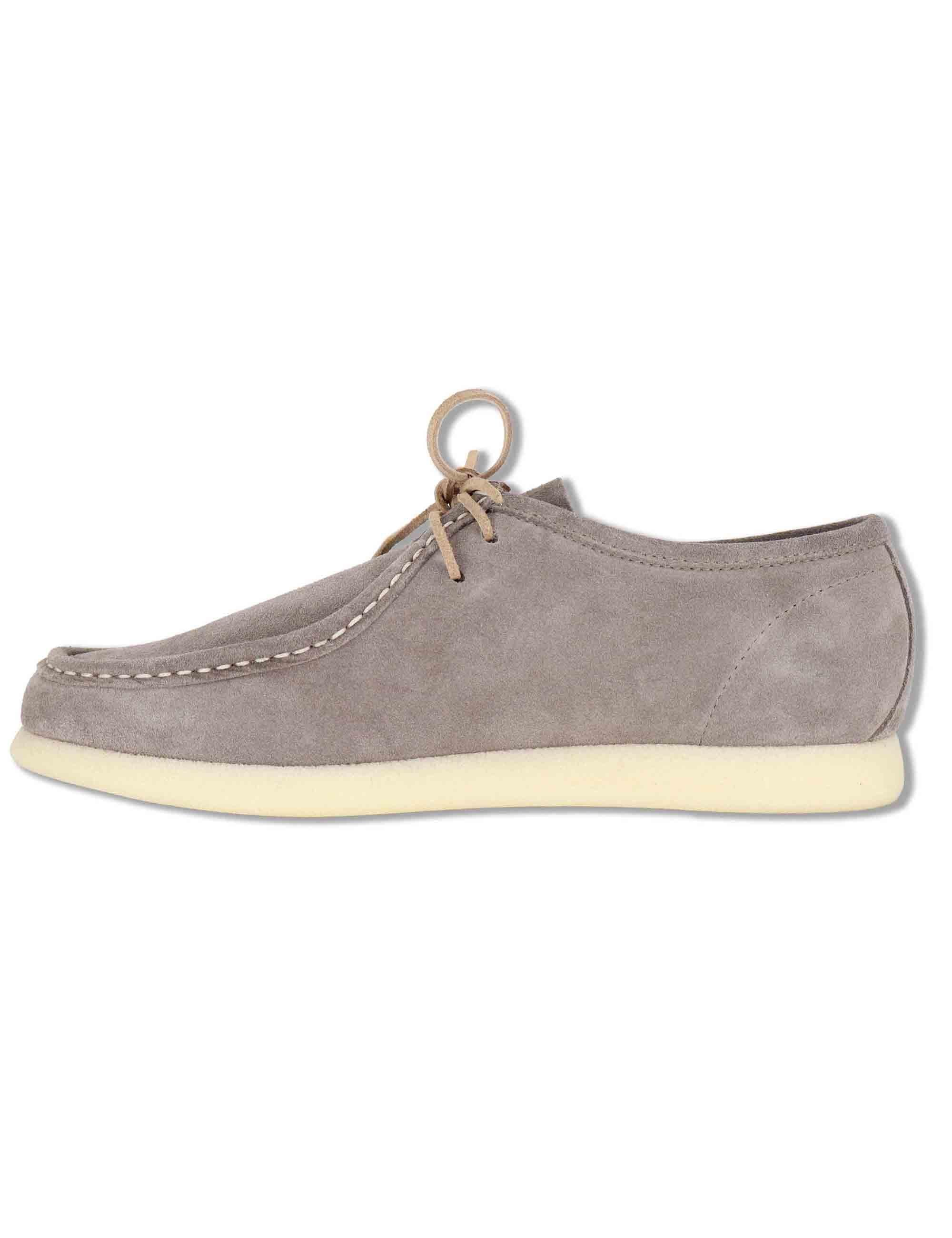 Stringate uomo Walleby in camoscio taupe con suola in gomma leggera SPCL3014 032 Spatarella 