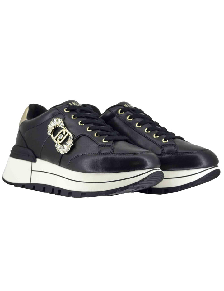 Sneakers donna Amazing 41 in pelle nera con suola in gomma alta BF5043PX026S1189 Black Liu-Jo 