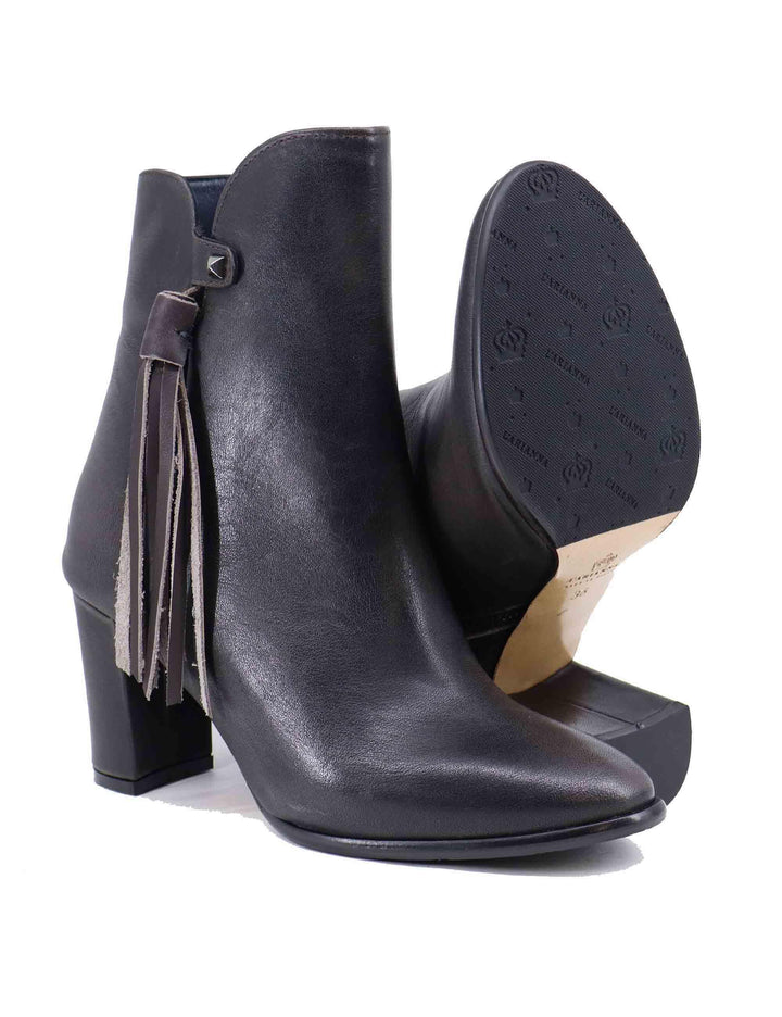 Stivaletti donna in pelle grigia con nappine laterali TR2443/G 029 L'Arianna 