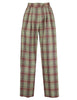 Women's Green Checked Wool Trousers JABPN0025-F1327 7020