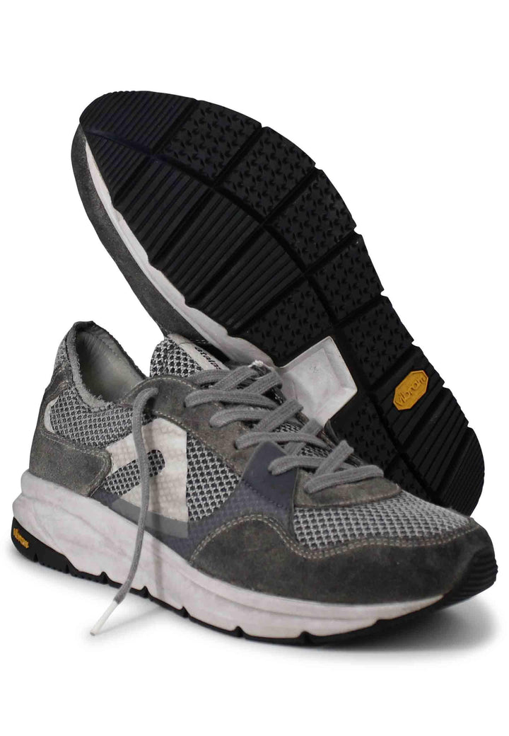 Sneakers uomo in tessuto tecnico grigio con camoscio in tinta e suola vibram 11011 315B Atala 