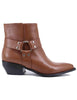 Women's Texan boots in tan leather with silver studs ELENA 50 014