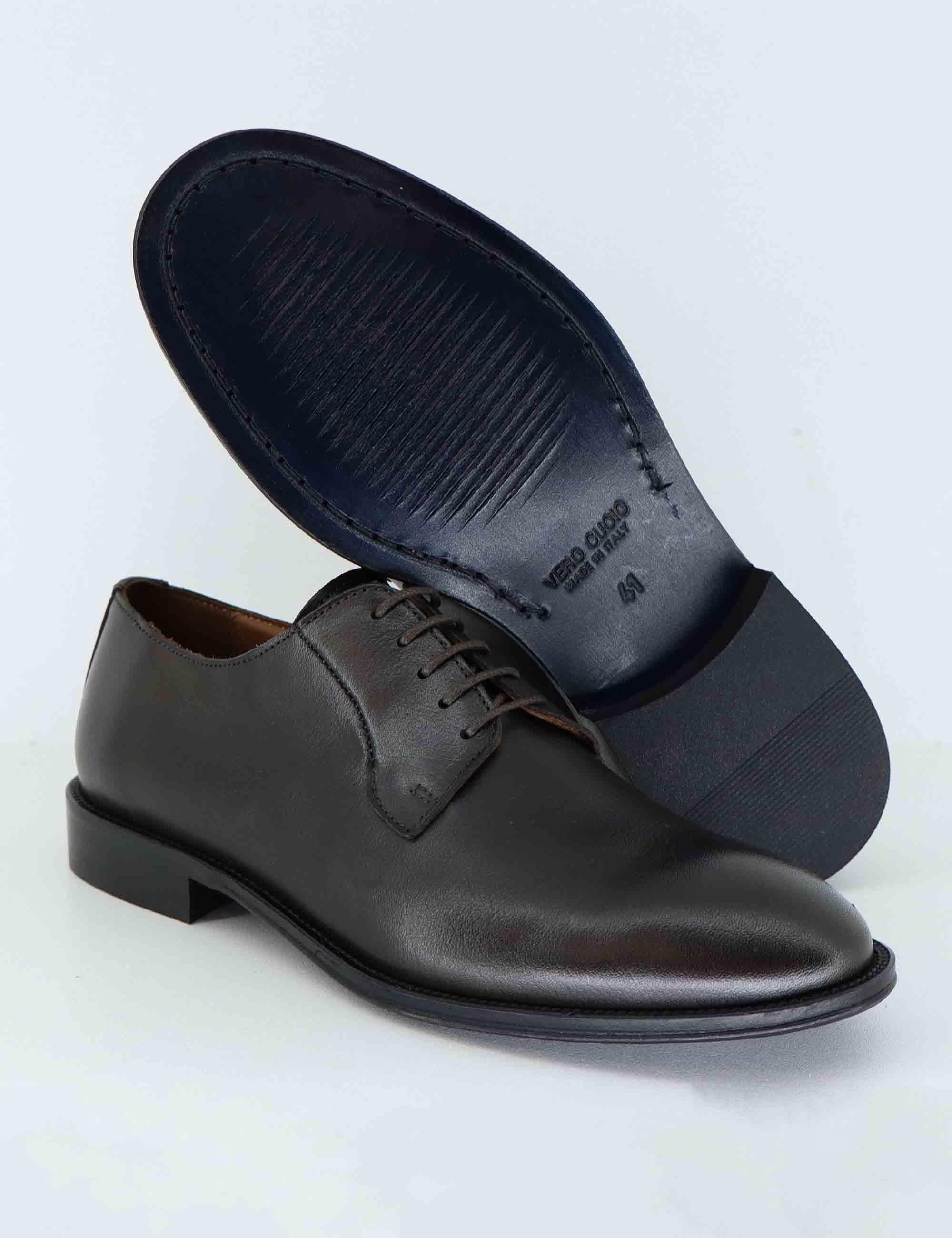 Stringate uomo in pelle marrone con suola in cuoio ORLEANS 6 014 Rogal's 