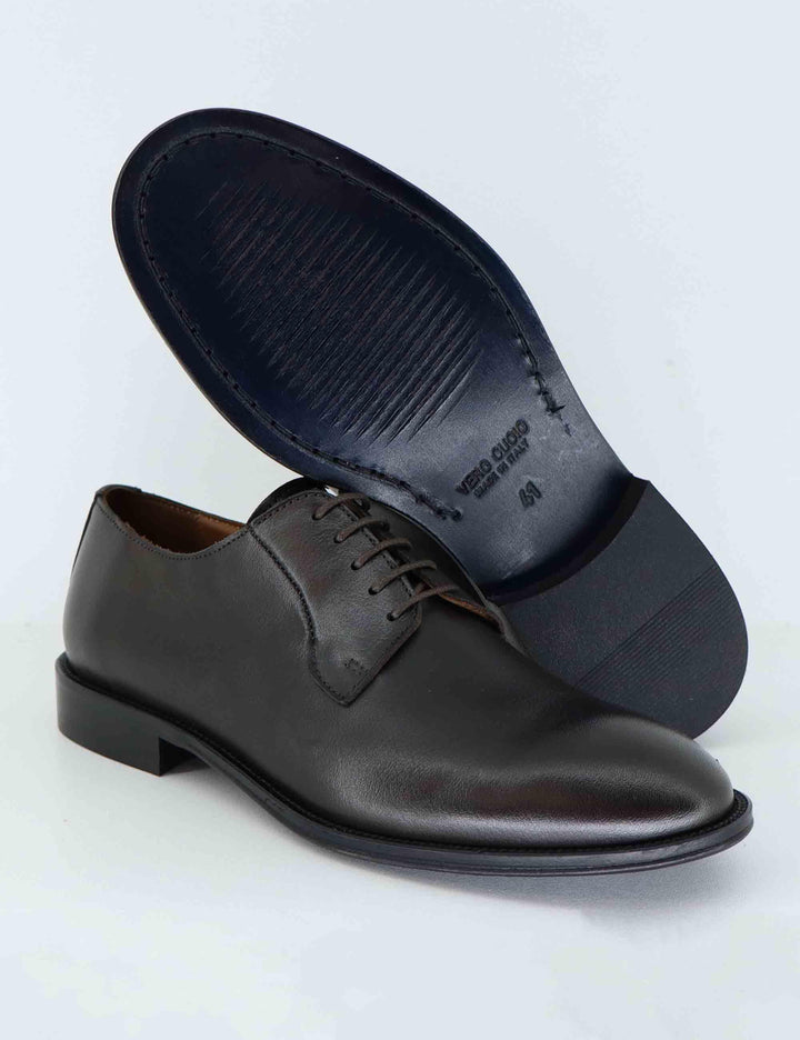 Stringate uomo in pelle marrone con suola in cuoio ORLEANS 6 014 Rogal's 