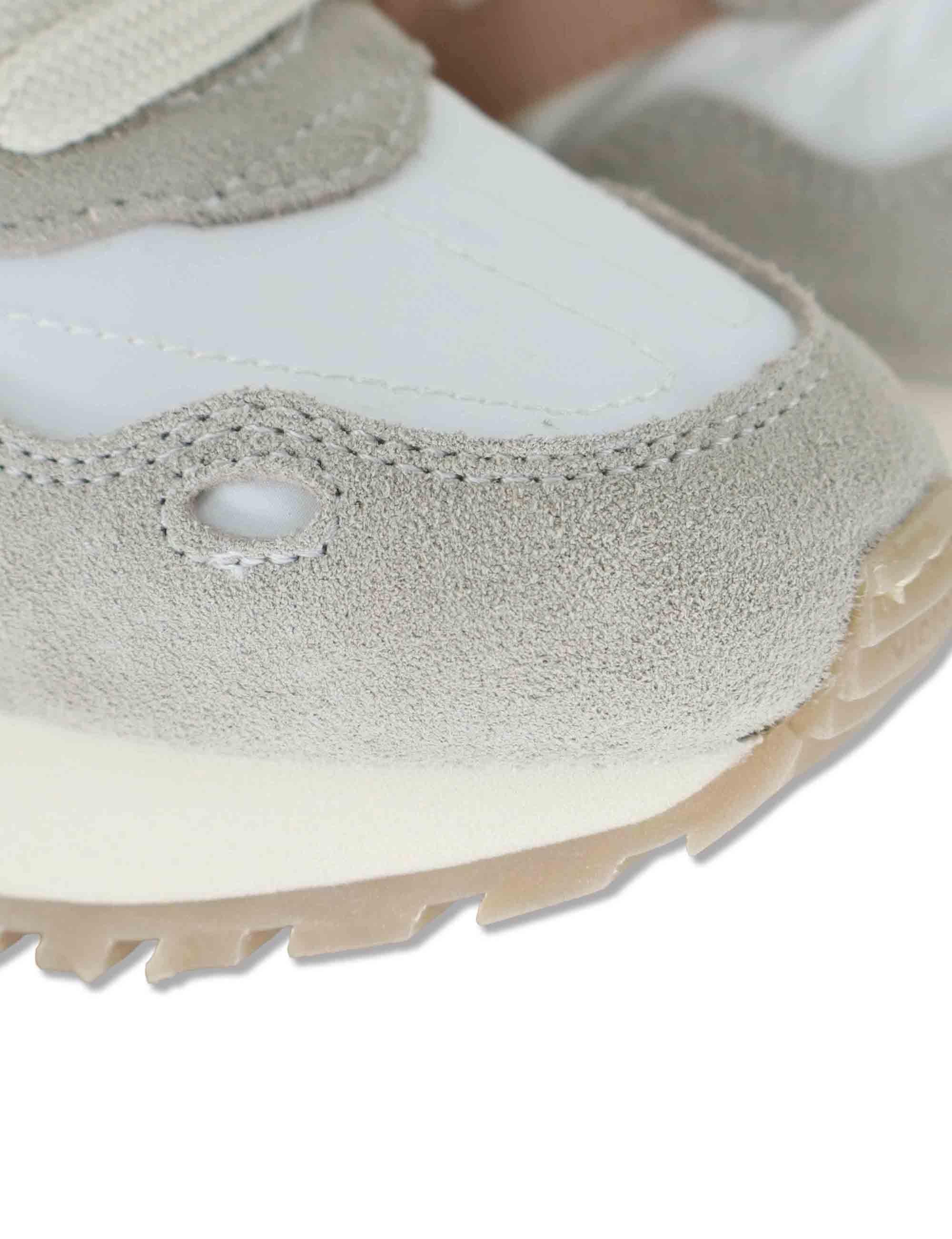 Sneakers donna Viento in nylon e camoscio bianco con logo rosa 1157106 497_Cuarzo Victoria 
