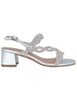 Women's Silver Rhinestone Leather Dill Slingbacks 889Z00HG 01-PLATA
