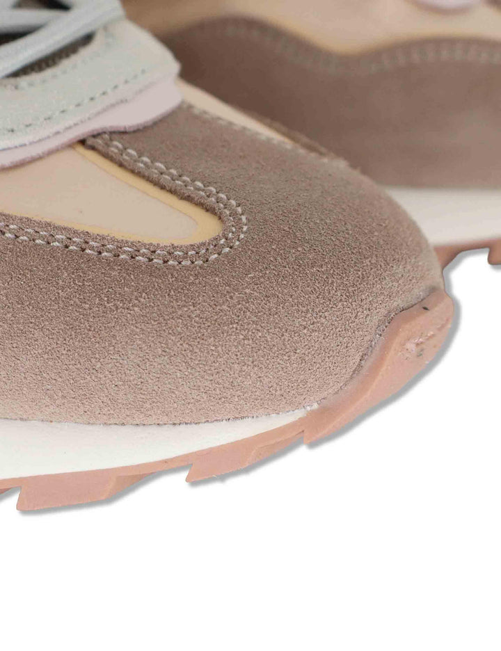 Sneakers donna Luna in pelle e camoscio rosa con suola running 1156116 42_Rosa Victoria 