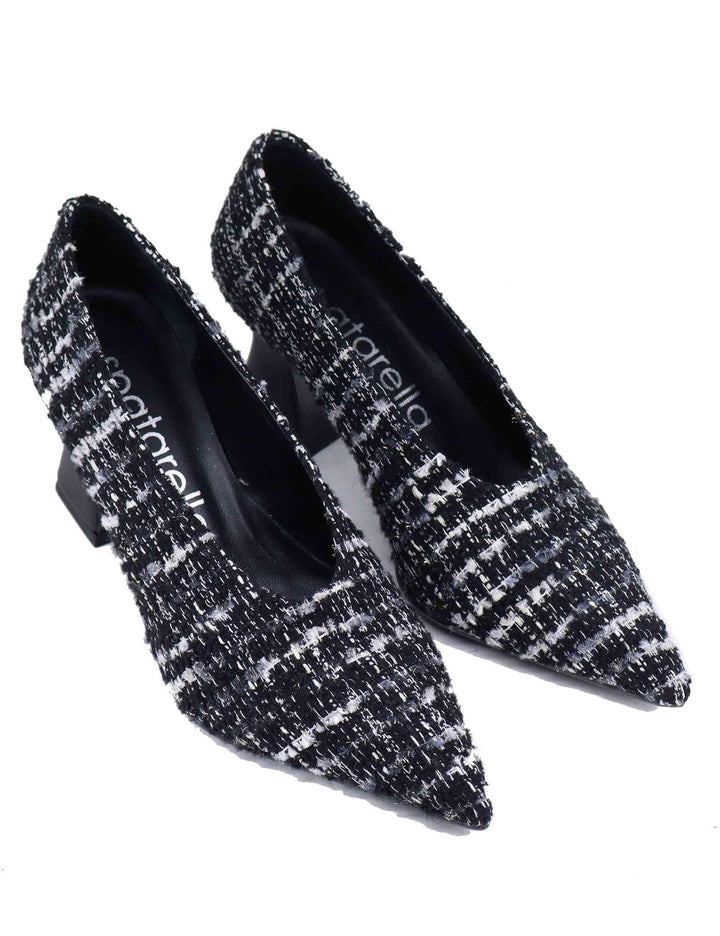 Decollete donna in lana grigia e nera SP1028 001 Spatarella 