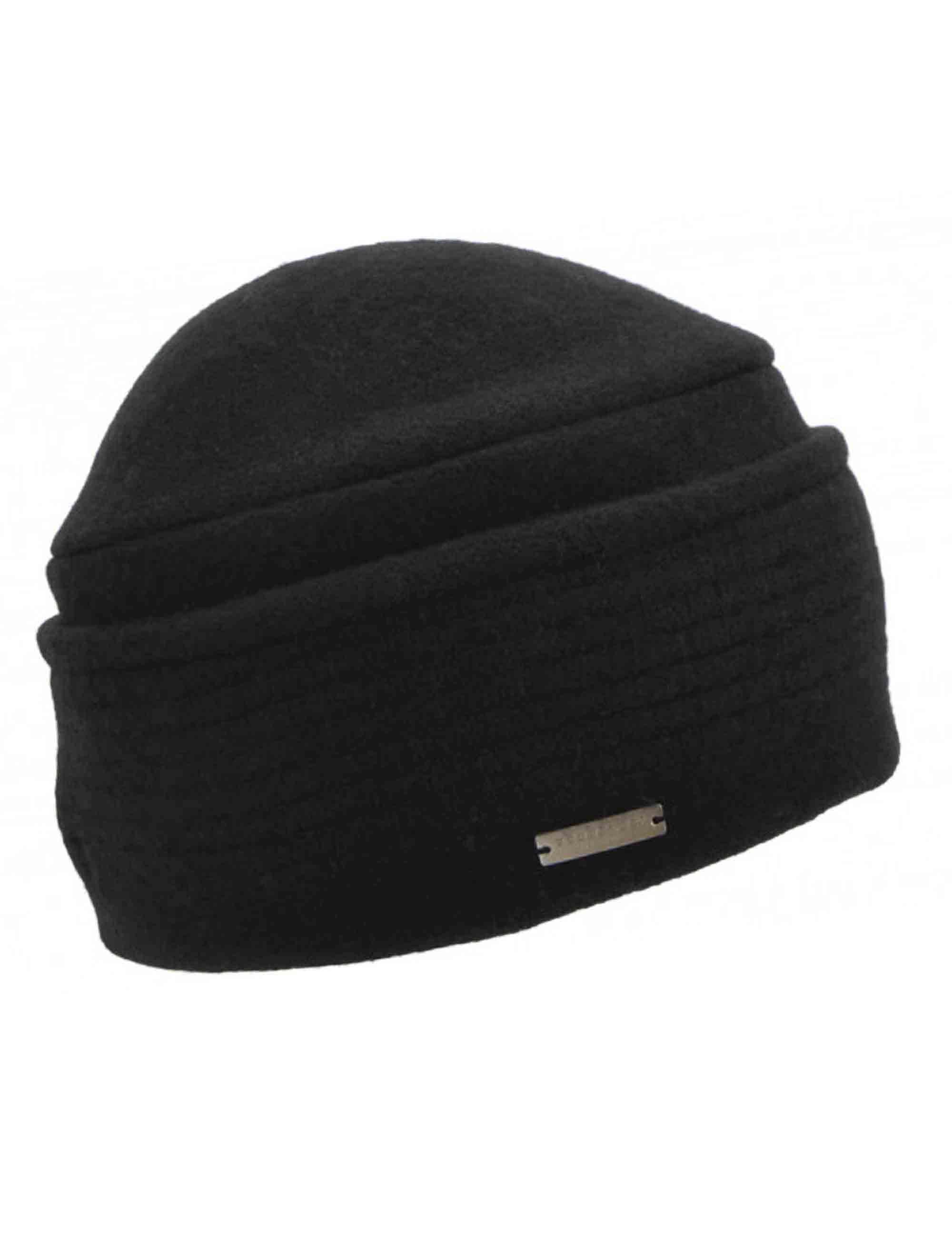 Cappelli donna in lana cotta nera con ampio risvolto e motivo delicato 019857-00000 10 Seeberger Est 1890 