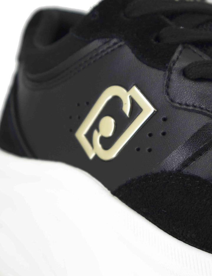 Sneakers donna Steffy 01 in pelle nera con suola alta in gomma 5 cm BF5061P030422222 Black Liu-Jo 