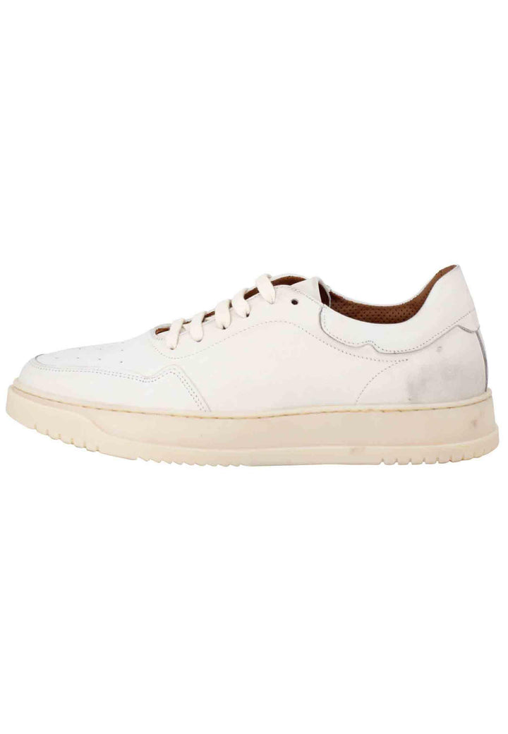 Sneakers uomo in pelle vintage off white con suola in gomma cucita SP2631 015 Spatarella 